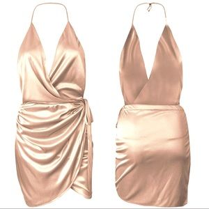 BRAND NEW Satin Dress Oh Polly Holy Wrap Dress NWT